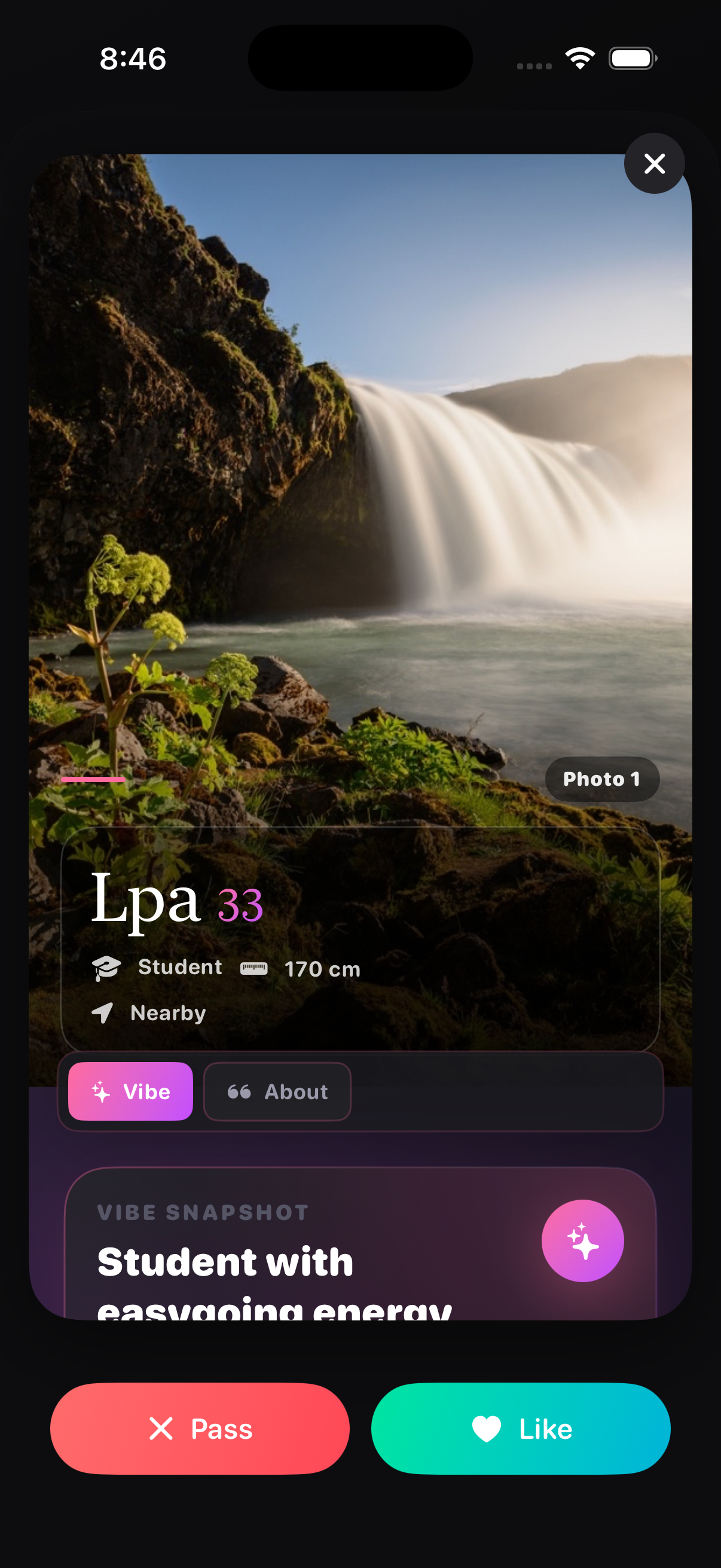 MYXO profile discovery product screen